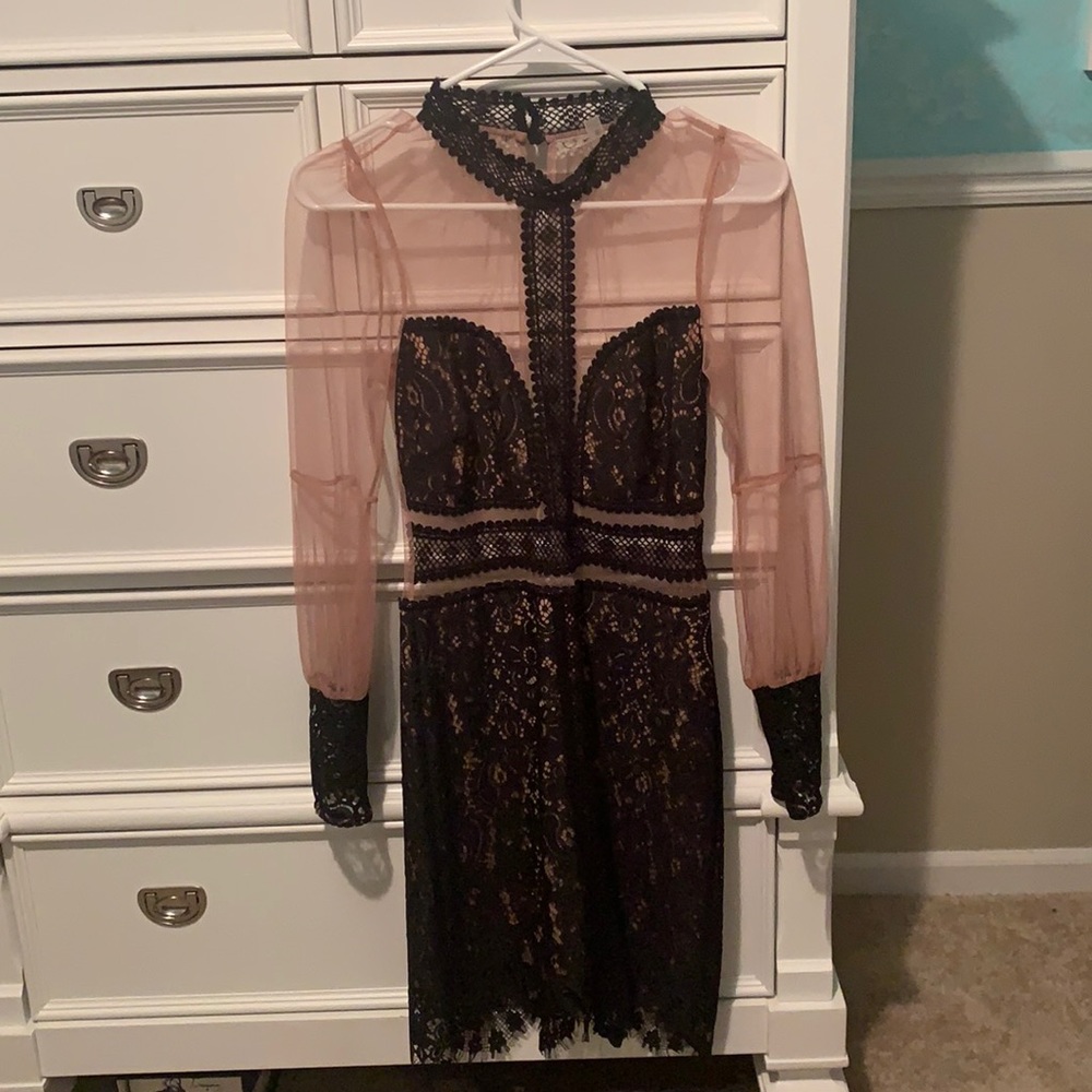 For Love & Lemons Lace Pattern Mini Dress Small